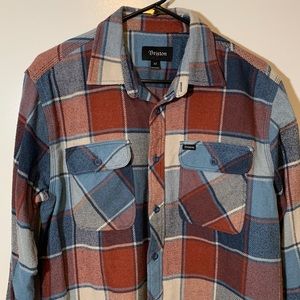 Brixton plaid flannel. Blue and burgundy. Medium